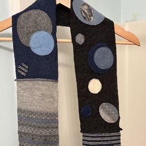 One-of-a-Kind Handmade Circle Patterned Recyced Material  Scarf